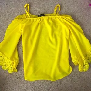 Yellow off the shoulder top